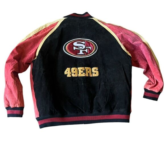 San Francisco 49ers Suede Bomber Jacket Men’s XXL Vintage NFL - Picture 3 of 11